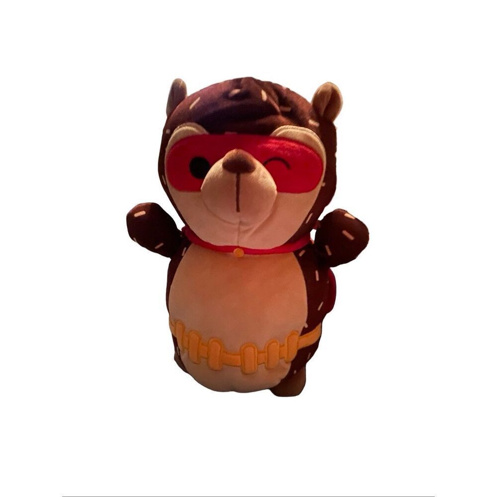 New Squishmallows Brown Red Superhero Hedgehog Hans Plush Stuffed Animal 14"